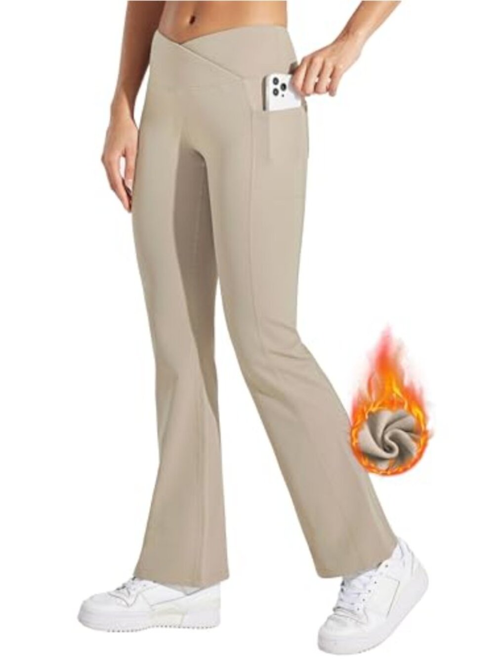 Fleece Lined Water Resistant Bootcut Yoga Leggings Thermal Winter Pants